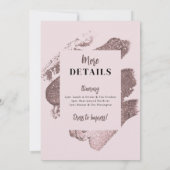 ピンクグリッター輝くハensパーティー招待状の行程表 招待状 (裏面)