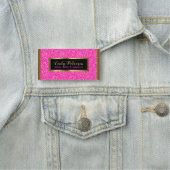 ピンクグリッター金ゴールドアクセント 名札 (インサイチュ)