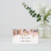 ピンクグリッター金ゴールドオレンジ色の水彩名刺 名刺 (スタンド正面)