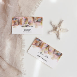 ピンクグリッター金ゴールドオレンジ色の水彩名刺 名刺