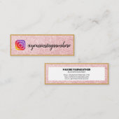 ピンクグリッター金ゴールドブラックソーシャルメディア スキニー名刺 (正面/裏面)