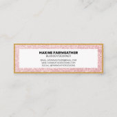 ピンクグリッター金ゴールドブラックソーシャルメディア スキニー名刺 (裏面)