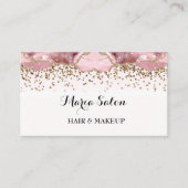 ピンクグリッター金ゴールド名刺 名刺 (正面)