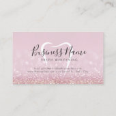 ピンクグリッター金ゴールド歯のホワイトニング 名刺 (裏面)