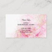 ピンクグリッター金ゴールド水彩名刺 名刺 (裏面)