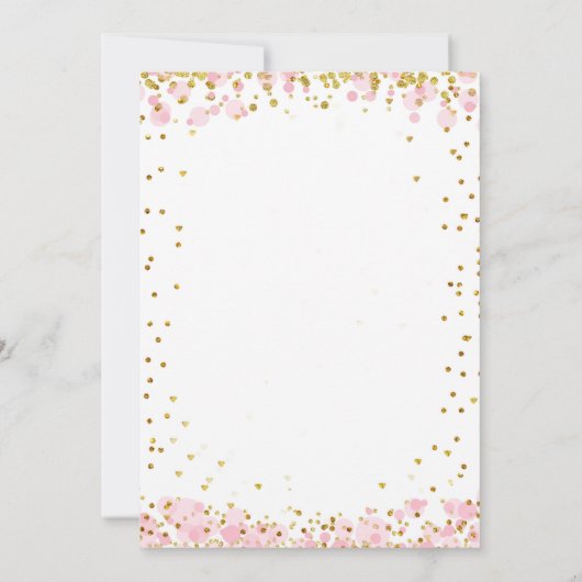 ピンクグリッター馬回転木馬ベビーシャワー招待状 招待状 (裏面)