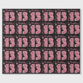 ピンクグリッター13番目の誕生日ラッピング紙 ラッピングペーパー (フラット)