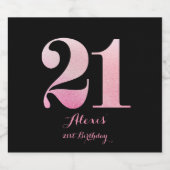 ピンクグリッター21歳のパーティー ビールラベル (シングルラベル)