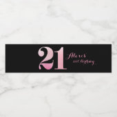 ピンクグリッター21歳のパーティー ペットボトルラベル (シングルラベル)