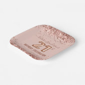 ピンクグリッター21st誕生日紙プレート ペーパープレート (傾斜あり)