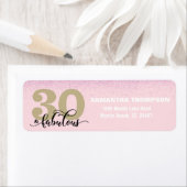 ピンクグリッター30と素晴らしい差出人住所ラベル ラベル (インサイチュ)