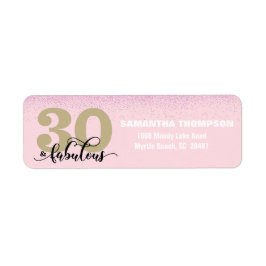 ピンクグリッター30と素晴らしい差出人住所ラベル ラベル