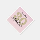 ピンクグリッター30と素晴らしい誕生日パーティー スタンダードカクテルナプキン (角)