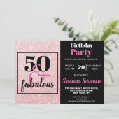 ピンクグリッター50と素晴らしい誕生日パーティー 招待状 (スタンド正面)