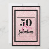 ピンクグリッター50と素晴らしい誕生日パーティー 招待状 (裏面)