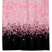 ピンクグリッター シャワーカーテン (正面)
