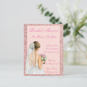 ピンクグリッター ブライダルシャワー 招待状 (スタンド正面)