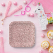 ピンクグリッター ペーパープレート (パーティー)