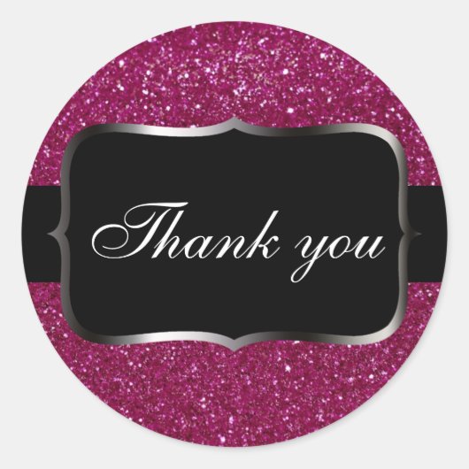 ピンクグリッター ラウンドシール (正面)