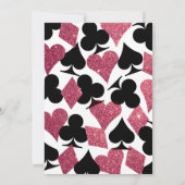 ピンクグリッター ヴェガス テーマの独身最後の夜 パーティー招待状 招待状 (裏面)