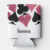 ピンクグリッター ヴェガス テーマ ブライズメイド カスタムネーム 缶クーラー (裏面)