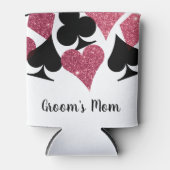 ピンクグリッター ヴェガス テーマ 新婦の母 カスタムネーム 缶クーラー (正面)