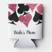 ピンクグリッター ヴェガス テーマ 花嫁の母 カスタム名 缶クーラー (正面)