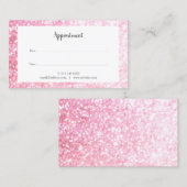 ピンクグリッター《写真》ぼけ味アポイントメントカード 名刺 (正面/裏面)