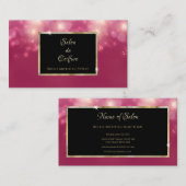 ピンクグリッター《写真》ぼけ味スパークルスルクスヘアサロン 名刺 (正面/裏面)