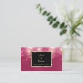 ピンクグリッター《写真》ぼけ味スパークルスルクスヘアサロン 名刺 (スタンド正面)