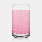 ピンクグリッター-名前をカスタムするとイニシャル ガラス缶 (左)