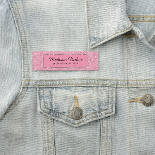 ピンクグリッター 名札 (インサイチュ)