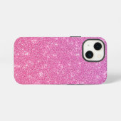 ピンクグリッター iPhoneケース (裏面横)