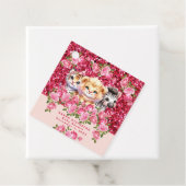 ピンクグリッターGIrlの赤ちゃんシャワー野生動物 フェイバータグ (インサイチュ)