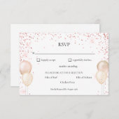 ピンクグリッターRSVPスペシャルタイムカード 出欠カード (正面/裏面)