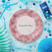 ピンクグリッツチーテプリント ペーパープレート (パーティー)