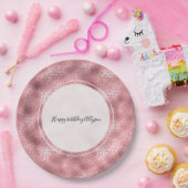ピンクグリッツチーテプリント ペーパープレート (パーティー)