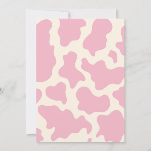 ピンクグリーナリーハイランドカウファームガール誕生日 招待状 (裏面)