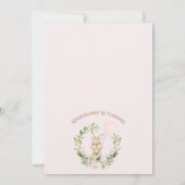 ピンクグリーンあるバニーが1歳の誕生日を迎える 招待状 (裏面)