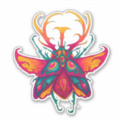 ピンクグリーンとイエロースカラブト シール (正面)