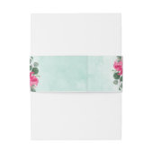 ピンクグリーンとシルバーウォーターの色のフローラ結婚ズ 招待状ベリーバンド