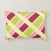 ピンクグリーンとブルゴーニュ アクセントクッション (正面)