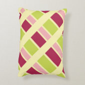 ピンクグリーンとブルゴーニュ アクセントクッション (裏面(縦))