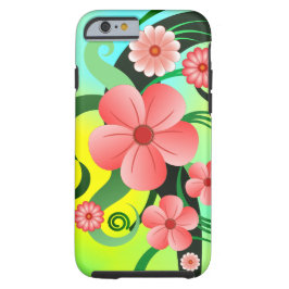 ピンクグリーンと黄色の熱帯性ハイビスカスフローラ iPhone 12 PRO MAX ケース
