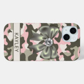 ピンクグリーンのカモフラージュラグジュアリー オリジナルデザイン Case-Mate iPhoneケース (裏面 (横))
