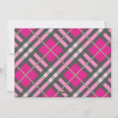 ピンクグリーンのタータン柄の写真クリスマスカード シーズンカード (裏面)