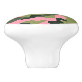 ピンクグリーンアーミーカモフラージュ迷彩柄ベッドルームドレッサー セラミックノブ (側面)