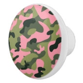 ピンクグリーンアーミーカモフラージュ迷彩柄ベッドルームドレッサー セラミックノブ (右)
