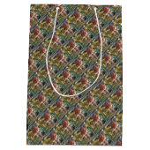 ピンクグリーンイエローディアー ミディアムペーパーバッグ (裏面)