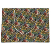 ピンクグリーンイエローディアー ラージペーパーバッグ (正面)